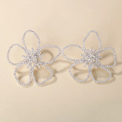 Stonefans Strass Blumenohrringe Luxus Damen Bankettschmuck Kristall Modeschmuck Hochzeit Einzigartige baumelnde Ohrringe