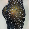 Luxury Rhinestones Sexy Mesh See Through Bodycon Dress Women Birthday Evening Cocktail party Gown Red Carpet Club Stage Outfit