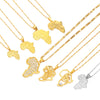Anniyo Africa Map Pendant Necklace Women Men Silver Color/Gold Color Ethiopian Jewelry Wholesale African Hiphop Item @132106