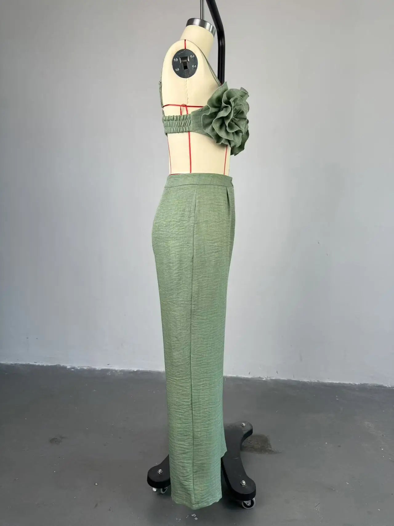 Pants Sets Women Sexy Camisole Top Straight Trousers 2 Piece Suit 3d Flower Backless Spaghetti Strap Tops Summer Outfits 2026