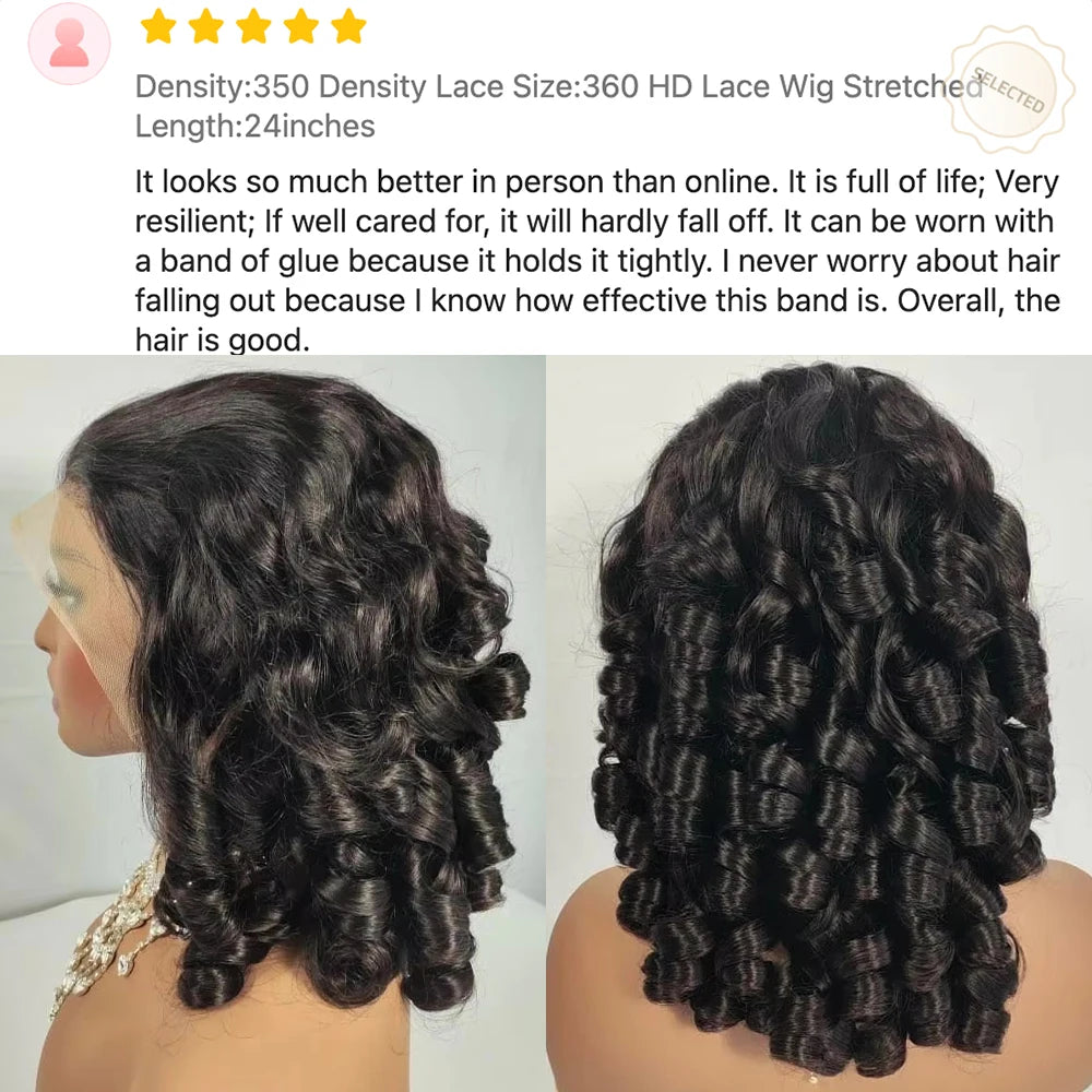 High Density 425g Loose Deep Wave 360 Hd Transparent Lace Full Frontal Wig Human Hair  Brazilian Curly Wigs Preplucked For Women