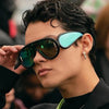 New Fashion Personality Hip Hop Cool Cyberpunk Sunglasses with Large Frame UV400 Anti UV Eyeglasses Oculos De Sol Feminino