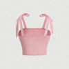 Solid Tie Shoulder Ruched Wide Strap Slim Fit Crop Top for Women Summer 2025 Y2K Clothes Pink Backless Cami Top Streetwear