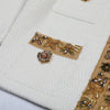 High Quality New Fashionable Elastic Knitted V-neck Luxurious Exquisite Nail Bead Piece Cardigan Slim Fit Short Skirt Women Set