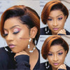 Kurze Bob Perücke Pixie Cut Perücke Glatte Echthaarperücken 13x4 Transparente Lace Front Perücke Für Frauen Highlight Glatte Pixie Cut Perücke