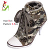 Women Boots Short High Heels Shoes For Women Botas British Style Rivet Ankle Boots Pointed Toe Side zipper strap Female Heels