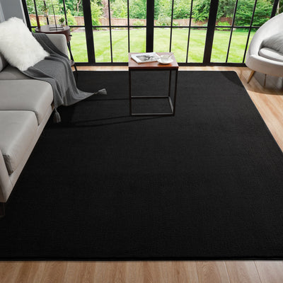 Schwarze Teppiche Wohnzimmer Teppich Rutschfester Nachttischteppich Großer Weicher Bodenteppich Kinderspielmatte Rechteckige Heimdekoration