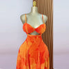 CM.YAYA Damen Blumenmuster Trägerloser Rückenfreier BH Vorne Großes Swing Maxi Langes Kleid 2025 Vintage Sexy Club Party Abendkleider