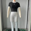 STYLISH LADY Moon Printed Sports 2 Piece Set Women Sleeveless Crop Top and Skinny Pant Suits 2025 Summer Street Fitness Outfits