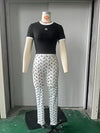 STYLISH LADY Moon Printed Sports 2 Piece Set Women Sleeveless Crop Top and Skinny Pant Suits 2025 Summer Street Fitness Outfits