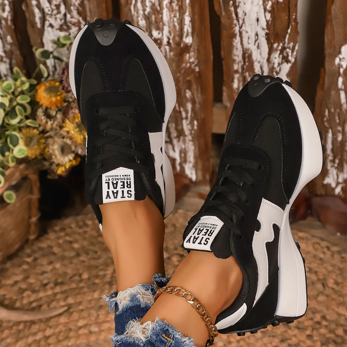 Fashionable New Comfortable Casual Women's Shoes Spring and Autumn Hot Selling Round Head Thick Bottom Anti Slip Sports Shoes