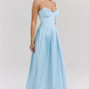 Mozision schulterfreies, rückenfreies, plissiertes Maxikleid für Damen, modisch, trägerlos, ärmellos, hohe Taille, eng anliegend, sexy, langes Kleid