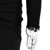 Articat Sexy Hohl Saum Langarm Elastisches Enges Kleid Damen Falten Doppellagig Weibliche Vestidos Elegantes Party Abendkleid