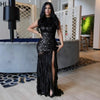 HLJ Sexy Sequin Patchwork Bodycon Dresses for Woman Mesh Shining Sleeveless Ruffle Dress Female Party Clubwear Vestidos 2025 New