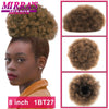 Synthetic Afro Puff Drawstring Ponytail Hair Bun 10 Inch Short Afro Kinkys Curly Afro Bun Extension Hairpieces Large Size