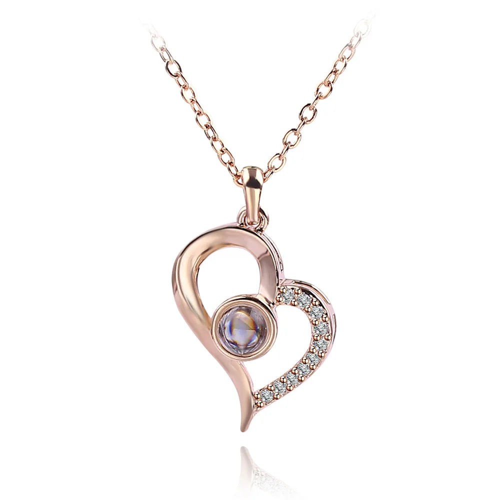 Projection Necklace 100 Languages I Love You Pendant Necklaces For Lover Girlfriend 2026 Creative Couple Romantic Jewelry Gifts