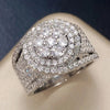 Huitan Gorgeous Wedding Engagement Rings for Women Modern Fashion Design Sparkling Cubic Zirconia Female Rings Party New Jewelry