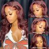 13X4 HD Transparente Lace Front Perücken Burgunderrote Echthaarperücken Vorgezupft 30 Zoll Body Wave Lace Front Perücken für Frauen Gelockt