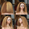 Highlight Ombre Lace Front Wig Human Hair Pre Plucked 13x4 colored 4/27 250%Density Honey Blonde Kinky Straight Lace Wigs