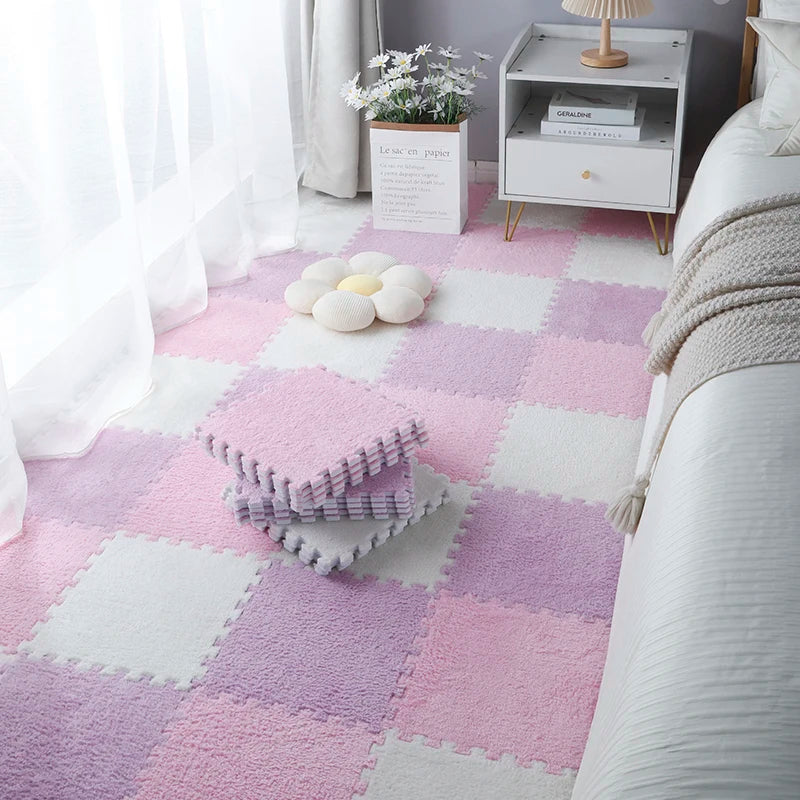 Eva-Schaumstoff-Puzzle-Teppich, weiche Plüsch-Kindermatte, Babyspielzeug, Baby-Spielmatte im Kinderzimmer, warmhaltende Spielmatte