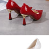 Schuhe Damen 2024 Trend Neue Sommer Rote Absätze Elegante Damen Schwarze Pumps mit Absatz Spitz zulaufende Pumps Kleid Leder Weiße Damenschuhe