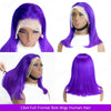 Purple Straight Bob Wigs Human Hair Preplucked Transparent Lace Frontal Wigs Brazilian 13x4 Short Bob Wigs 100% Human Hair Wigs