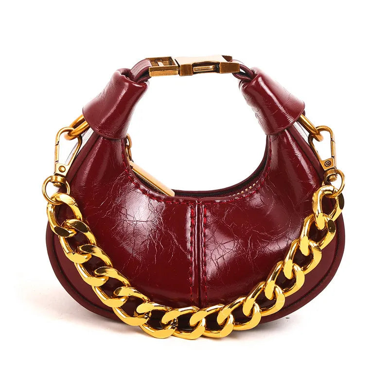 2024 Herbst Winter Mini Umhängetaschen für Damen Luxus Halbmond-Handtaschen für Damen Handtaschen mit Griff Weibliche kleine Tasche