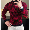 Herbst Winter Samt Strickpullover Herren Langarm Rundhalspullover Slim Fit Business Freizeit Strickwaren Tops Herrenbekleidung