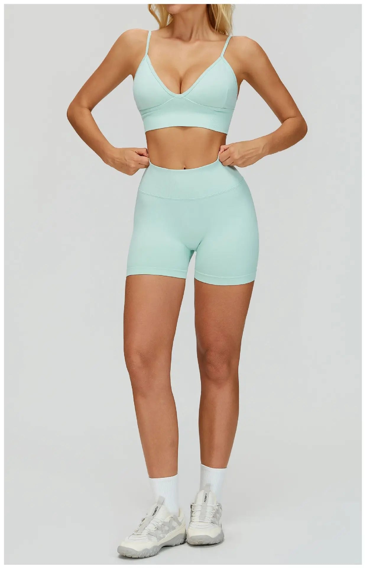 SWELTERING 2/3PCS Seamless Yoga Set Gym Clothes Sportswear Fitness Suits Women Workout Bra Crop Top Long Sleeve Sports Suits