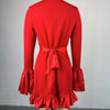 CM.YAYA Women O-neck Long Flare Sleeve Ruffles Mini Dress 2025 Spring Sweet Sexy Birthday Evening Night Party Vestidos Dresses