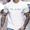 Men's Summer Loose Fit  100 Cotton be Kind Print T-shirt Tops O-neck Pactwork Casual T shirts for Men New