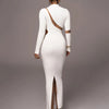 Articat-Women's Split Long Sleeve Midi Dress, Sexy Hollow Out, Split, Irregular, Irregular, Party, Club, Evening