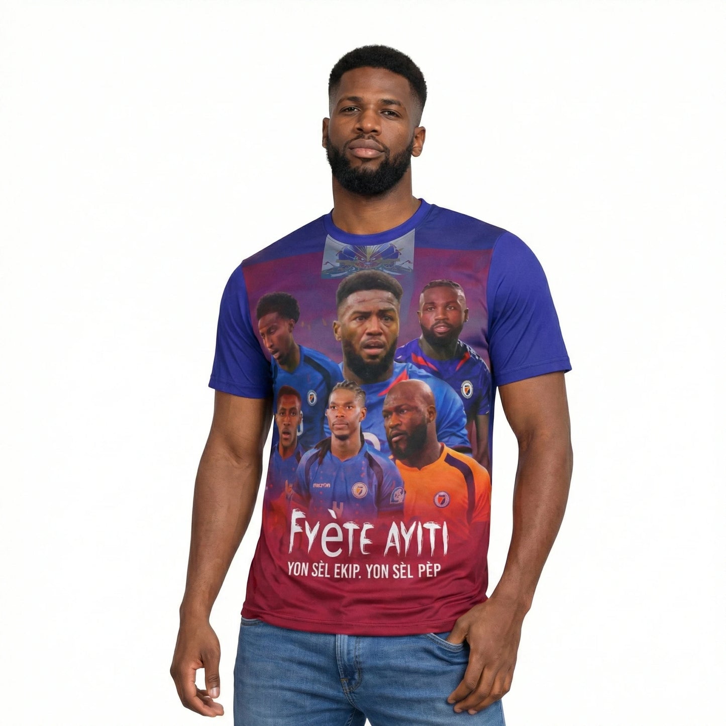 Ayiti Haiti National Football T-Shirt Men FYÈTE AYITI Players Graphic Print Tee Summer Casual Short Sleeve Haitian Fan Shirt Top