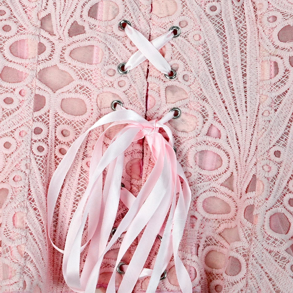 Hollow Out Corset Tops Irregular Hem Fishbone Underbust Top Slim Bandage Shapewear Bustier Korset Costumes Evening Party Corset