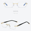 Men Blue Light Blocking Reading Glasses Women Dimond Cutting Rimless Eyeglasses Frame Anti Fatigue Hyperopia Presbyopic Eyewear