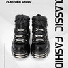 2024 NEW Punk Style Women Shoes Lace-up heel height 6CM Platform Shoes Woman Gothic Ankle Rock Boots Metal Decor Woman Sneakers