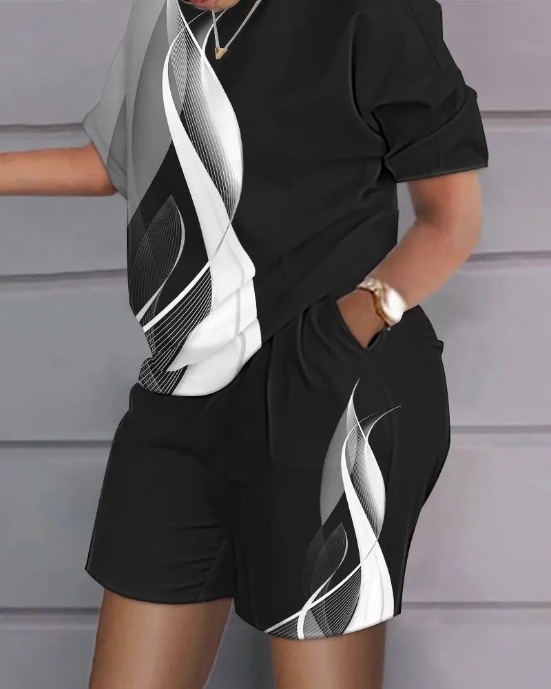 Fashion White 2 Piece Set For Women Long Sleeve Shirt And Shorts Two Piece Suit Women 202 Summer  Casual Home Sets