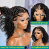 13x4 Bob Wigs Jerry Curly Short Pixie Cut Water Wave Wigs Human Hair Natural Black Brazilian Deep Curly Wigs For Black Woman