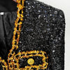 Fashion 2024 Designer Women's Gold Chains Sequined Jacket Coat Outfit Spring