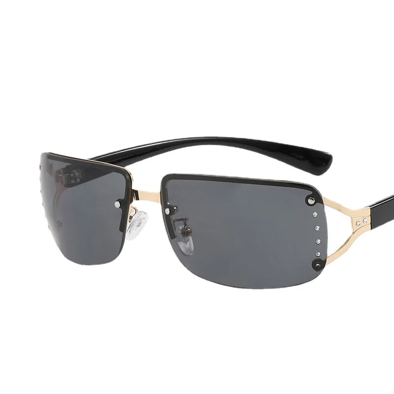New Frameless Decorative Diamond Sunglasses Women's Design Brand Luxury Sun Glasses Outdoor Leisure Eyewear UV400 Gafas De Sol