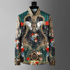 Fashion Men's Luxury Retro Print Shirt Crown Diamond Casual Social Shirt Long Sleeve Slim Fit Business Party Dress Shirt XS-6XL