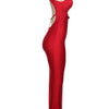 Weird Puss Sexy Party Dress Women Ring Clasp Chic Hollow Backless Sleeveless Low-Neck Birthday Banquet Rave Bodycon Vestidos