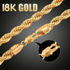 3mm Plated 18k Gold Fried Dough Twist Chain Necklace Bracelet Hip-hop Twisted Rope Cuban Lovers Party High-end Jewelry Gifts