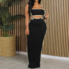 Women Dresses 2 Piece Outfits Sexy Sleeveless Slit Dress Hollow Out Bodycon Maxi Skirt Sets Vacation Midi Dress فساتين سهرة