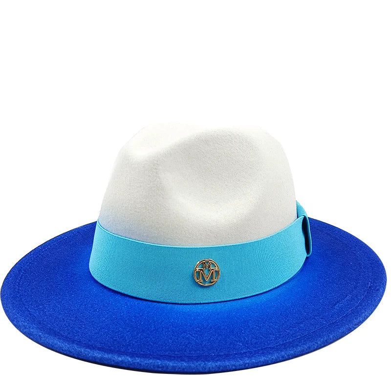Low price wholesale Fedora hats men's and women's jazz hats red and white new tie dyed Fedora hats autumn classic hats sombrero