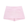 HH Women Pink 2 Piece Set Sexy V-Neck Sleeveless Backless Suspender Zipper Top+High Waist Back Pocket Mini Skirts Shorts Y2K