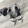 2024 Luxury Rhinestone Pointed Sandals Prom Super High Heel Sandals Slim Heel Dress Show Sandals Oversized 34-43 Women's Shoes