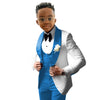 Suit for Boys Wedding Tuxedo 3 Piece White Jacket Royal Blue Pants Vest Kids Blazer Set Slim Fit Tailored Outfit