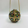 Women Multi Stones Clutch Purse Crystal Evening Bags Hard Case Metal Minaudiere Rhinestone Clutches Handbag Wedding Party Bags