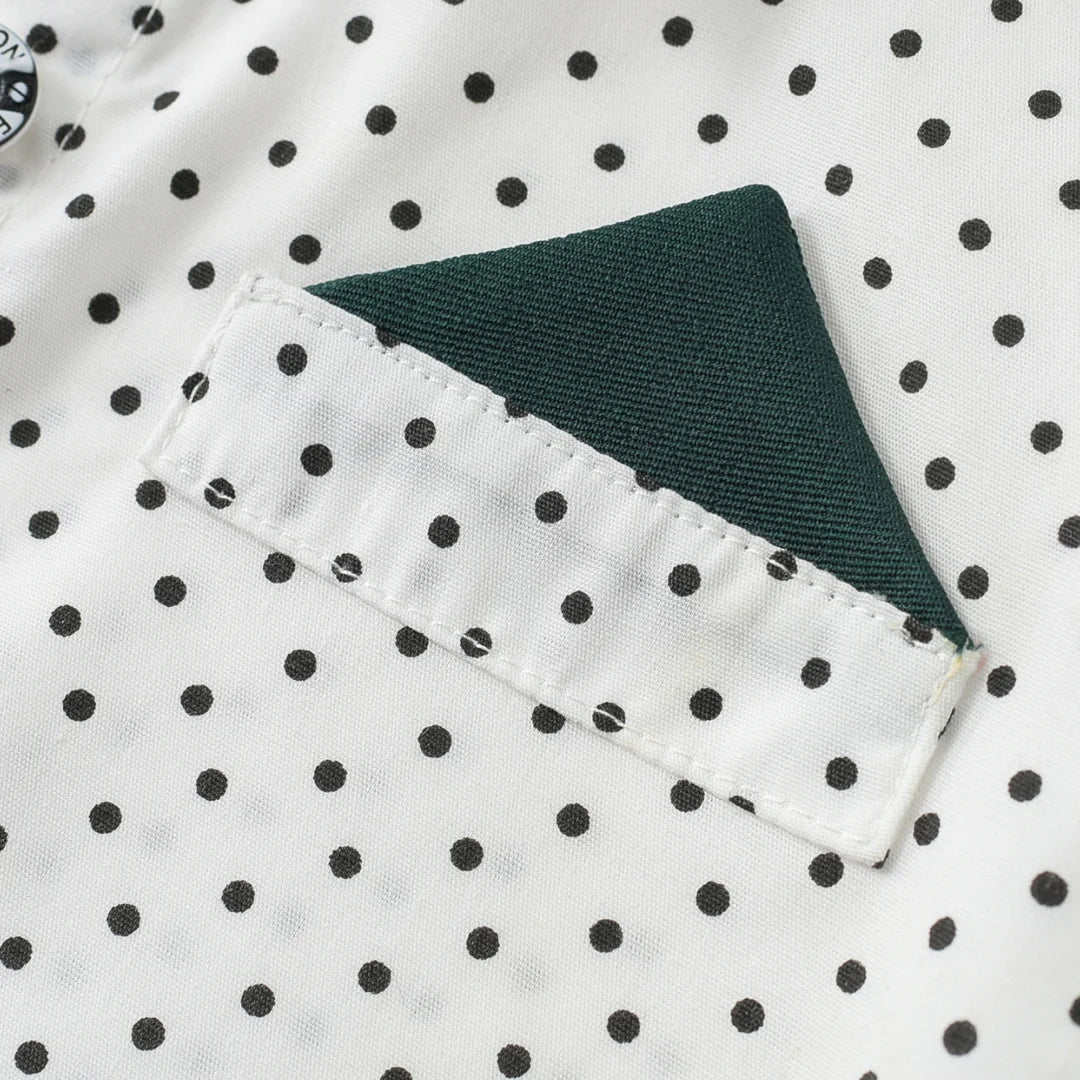 2-6 Years Boy Spring Gentleman Outfit Polka Dot Printed Shirt with Solid Pants Children Suspender Bow Set Birthday Party Costume